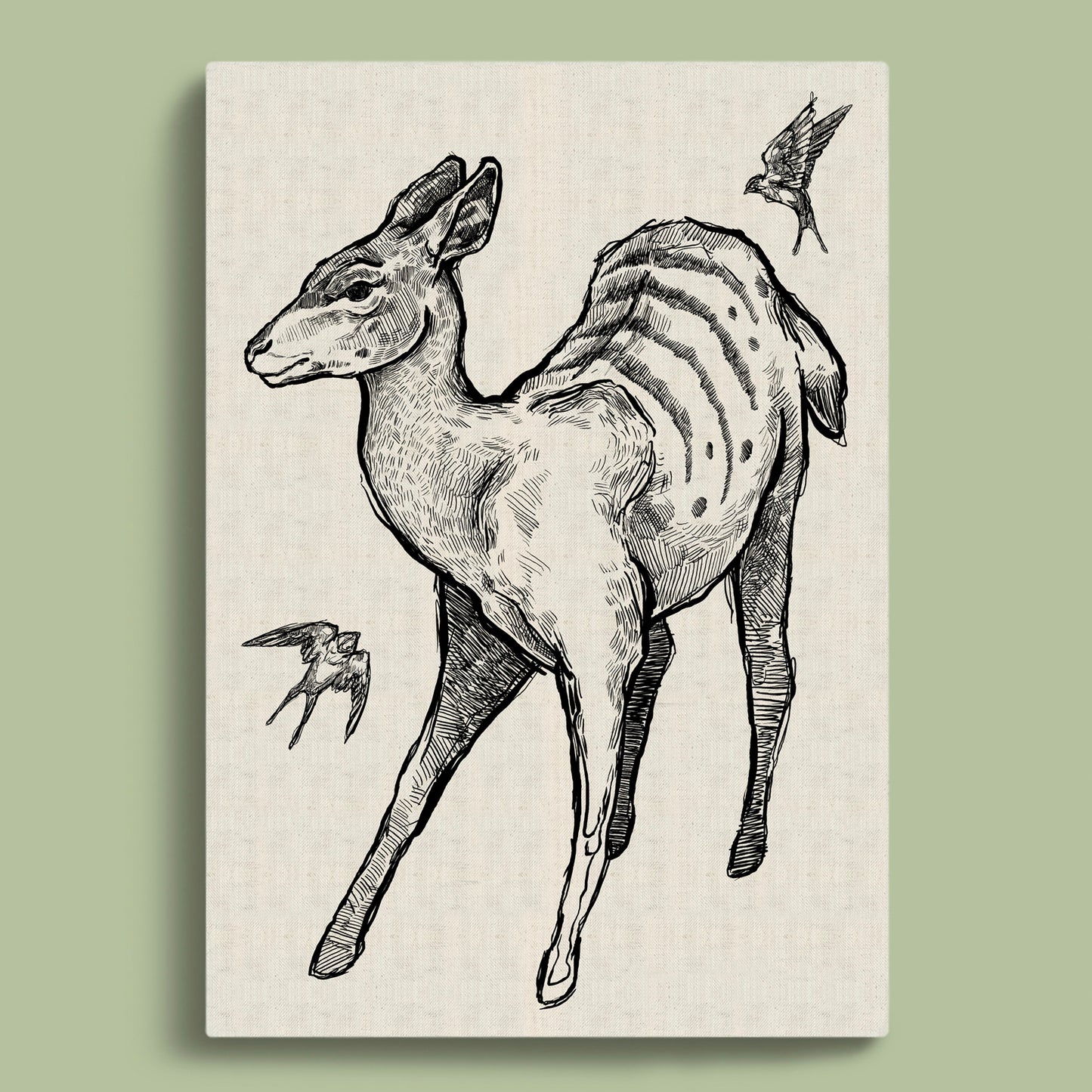 Nyala Monochrome Rectangular Canvas