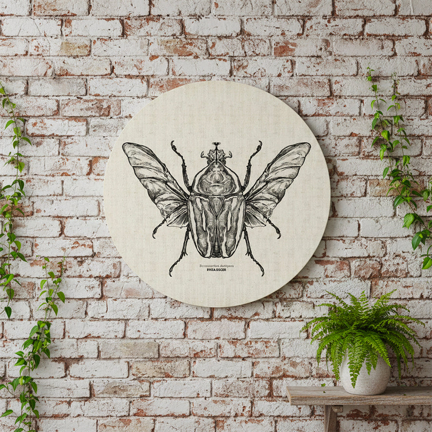 Derby's Flower Schaefer Monochrome Round Canvas