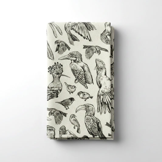 Indigenous African Birds Black on Beige Table Runner