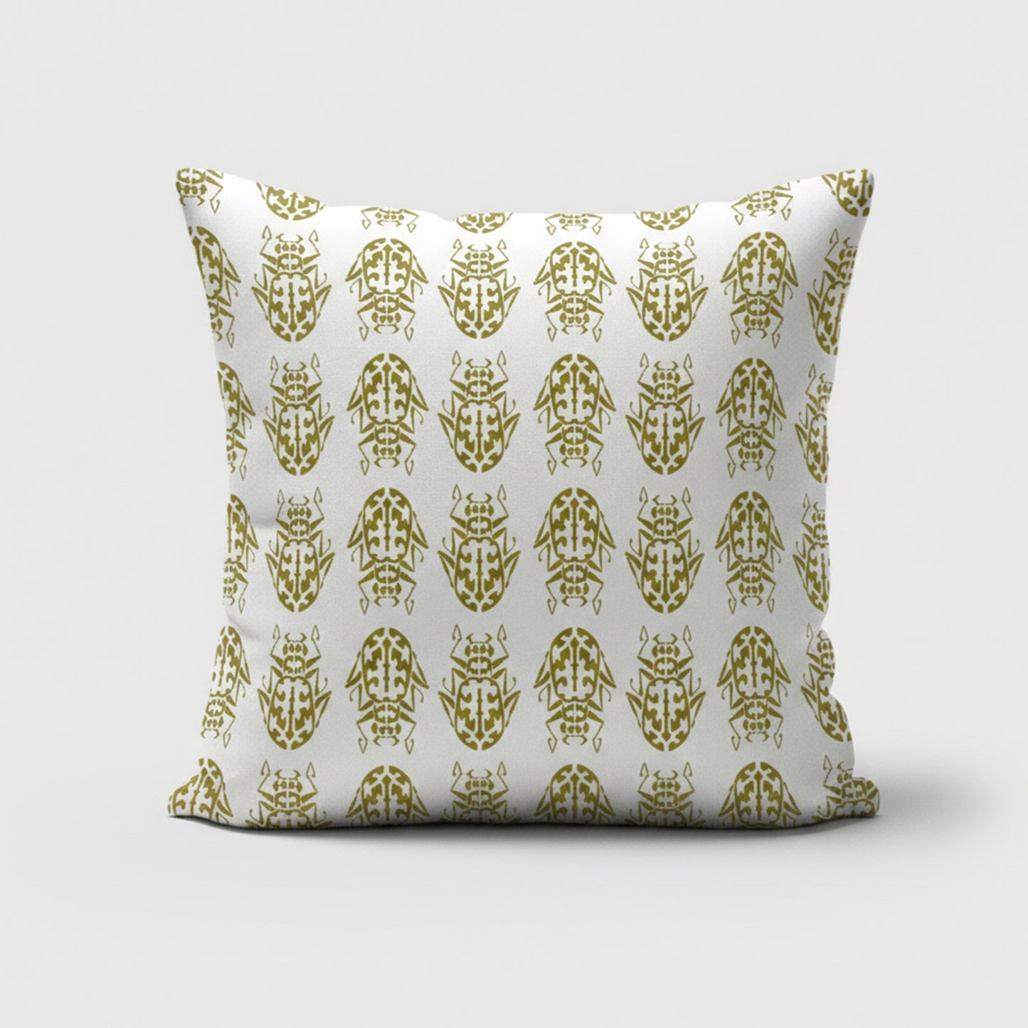 Insect Gold on White Scatter Cushion Cover