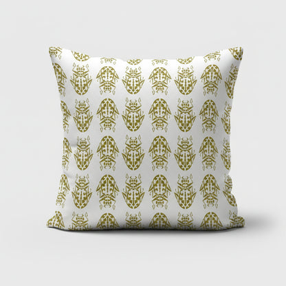 Insect Gold on White Scatter Cushion Cover