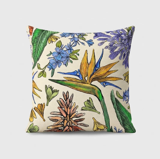 Indigenous African Botanicals Multicolour on Beige Scatter Cushion Cover