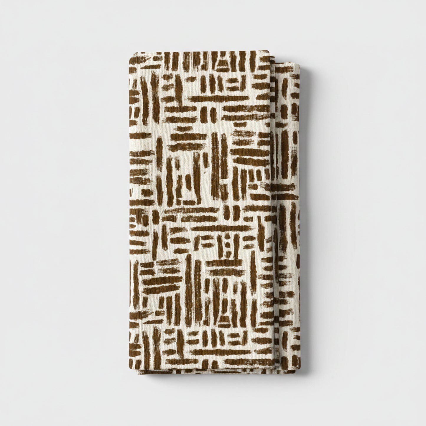 African Hatch Pattern Brown on Beige Table Runner