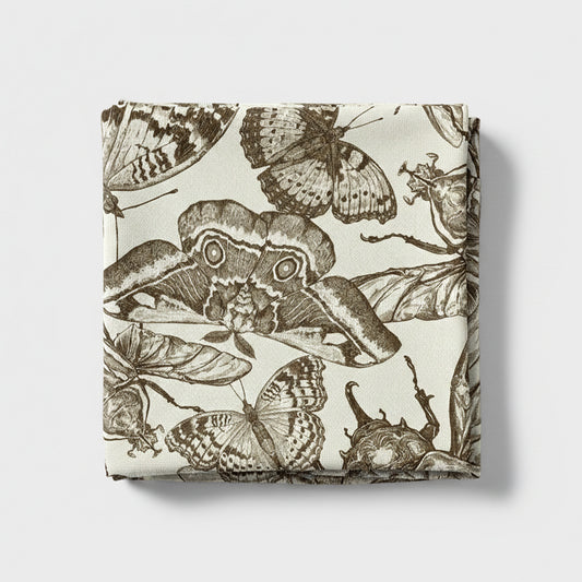 Indigenous African Insect Wings Brown on Beige Tablecloth