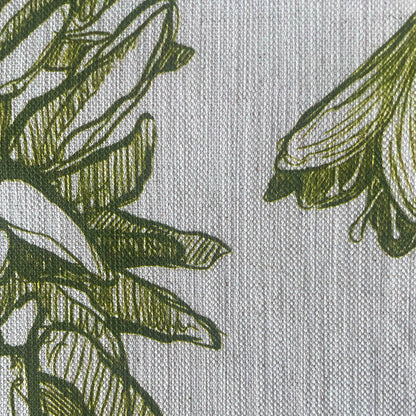Indigenous African Botanicals Green on Beige Tablecloth