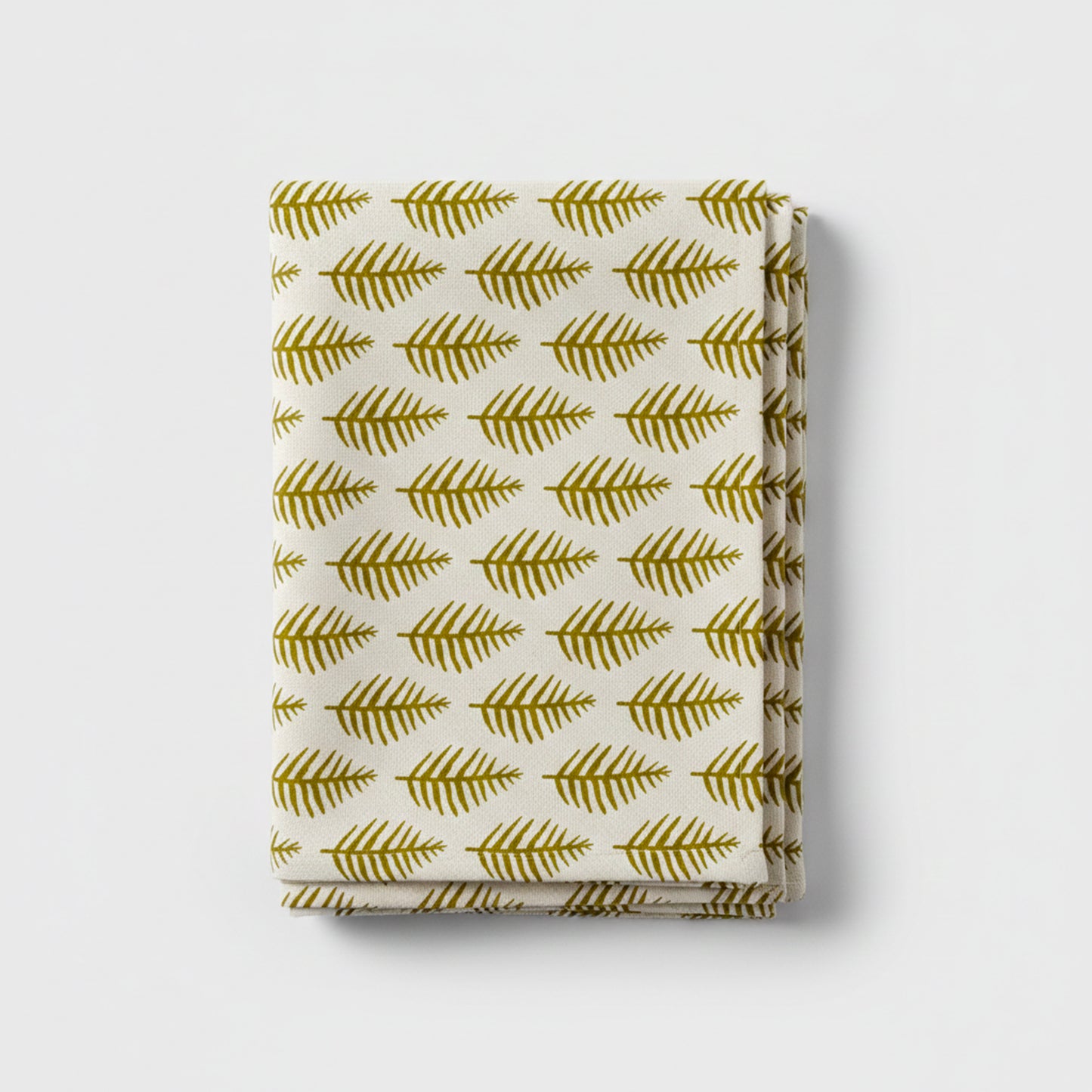 African Leaf Yellow Ochre on Beige Table Runner