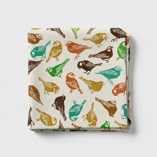 Sparrow Multicolour on Beige Tablecloth