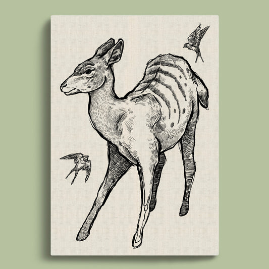 Nyala Monochrome Rectangular Canvas