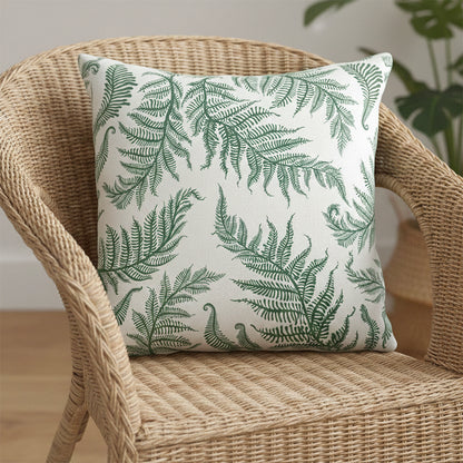 Fern Green on White Scatter Cushion Cover