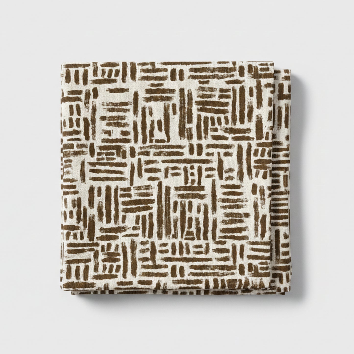 African Hatch Pattern Brown on Beige Tablecloth