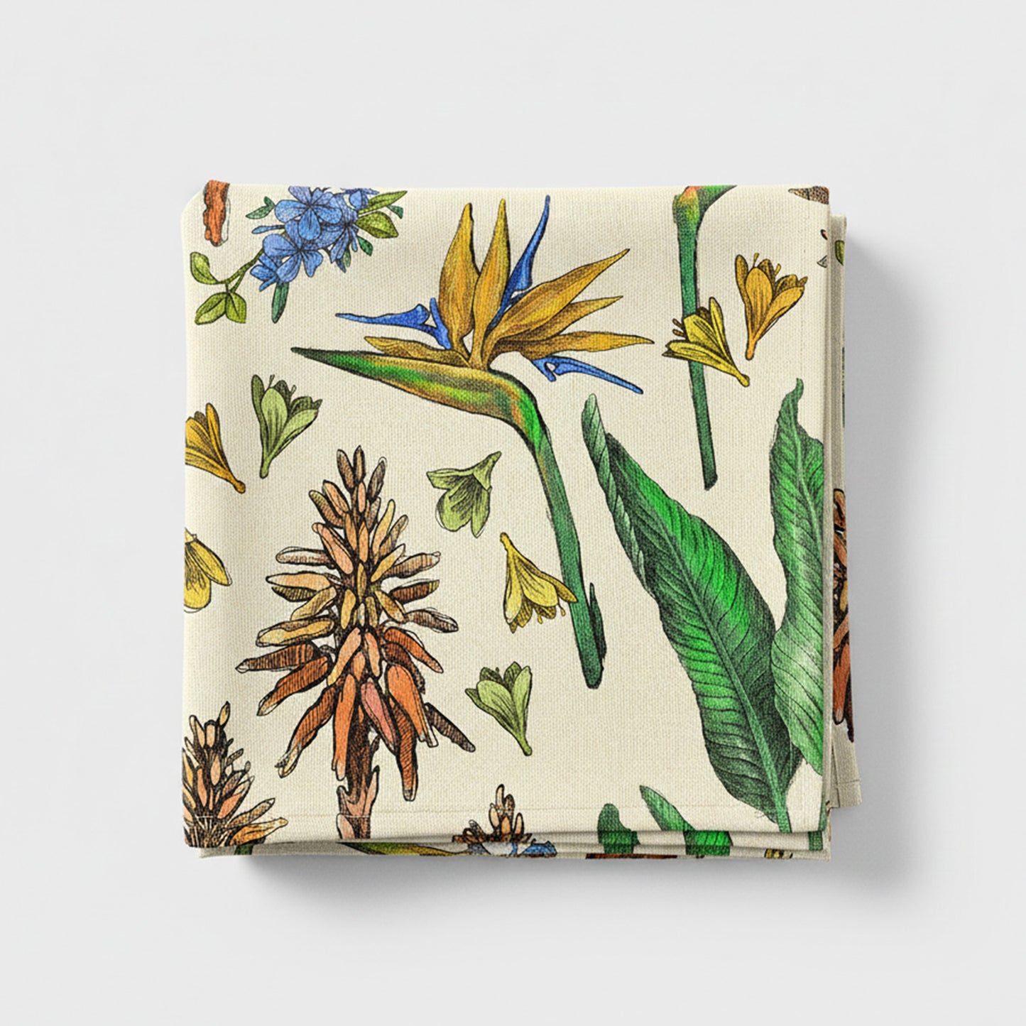 Indigenous African Botanicals Multicolour on Beige Tablecloth