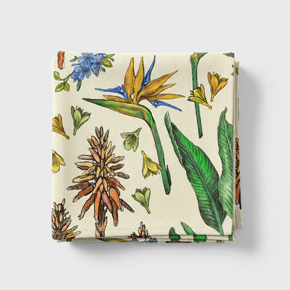 Indigenous African Botanicals Multicolour on Beige Tablecloth