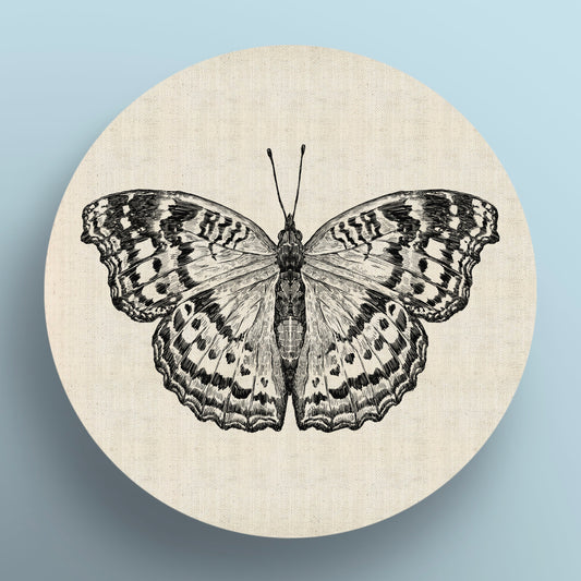 Gaudy Commodore II Monochrome Round Canvas