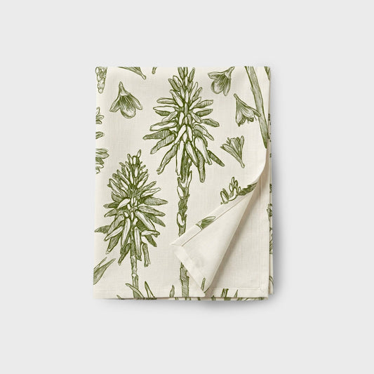 Indigenous African Botanicals Green on Beige Table Runner