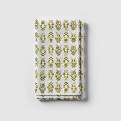 Insect Gold on White Table Runner