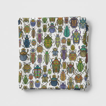Beetle Multicolour on White Tablecloth