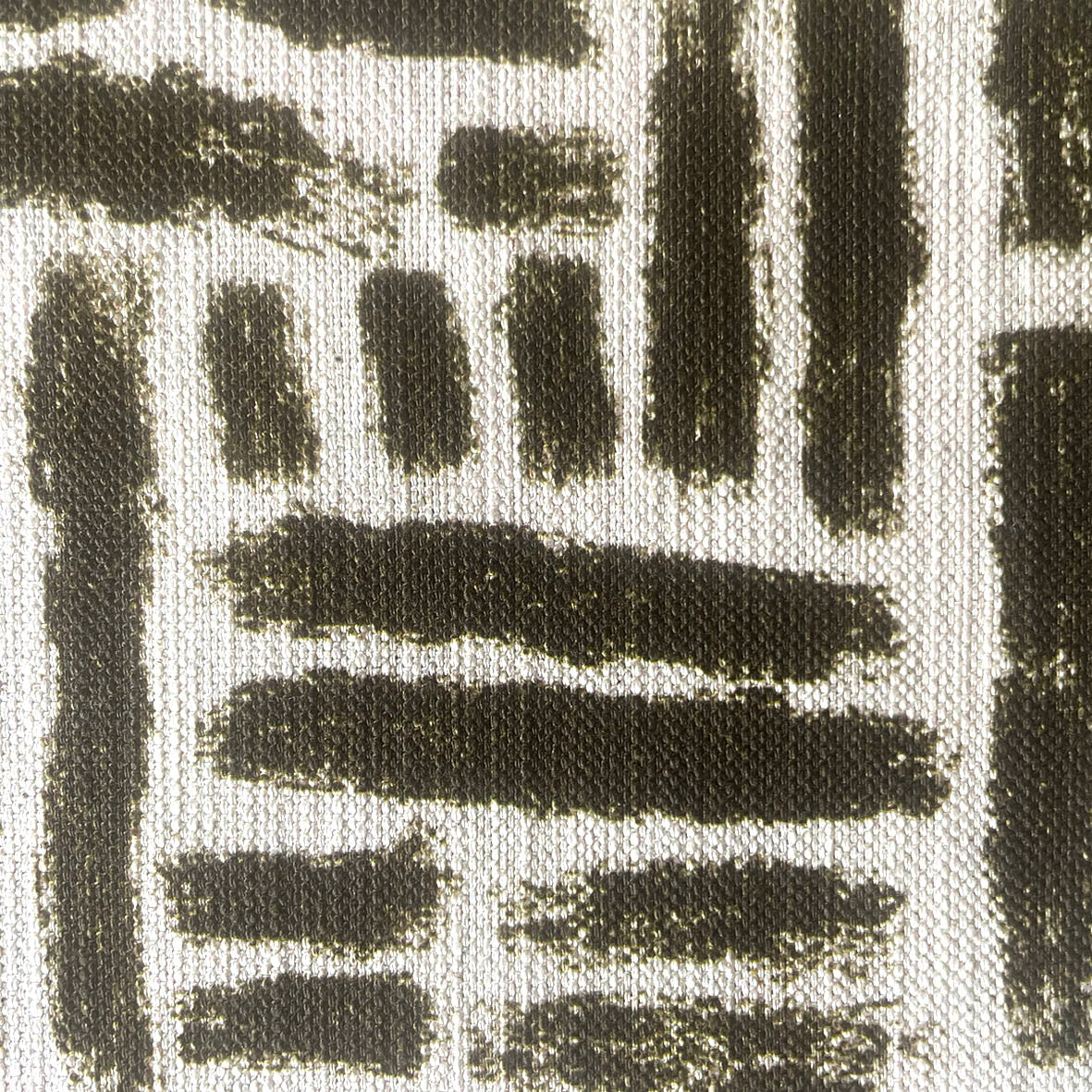 African Hatch Pattern Brown on Beige Tablecloth