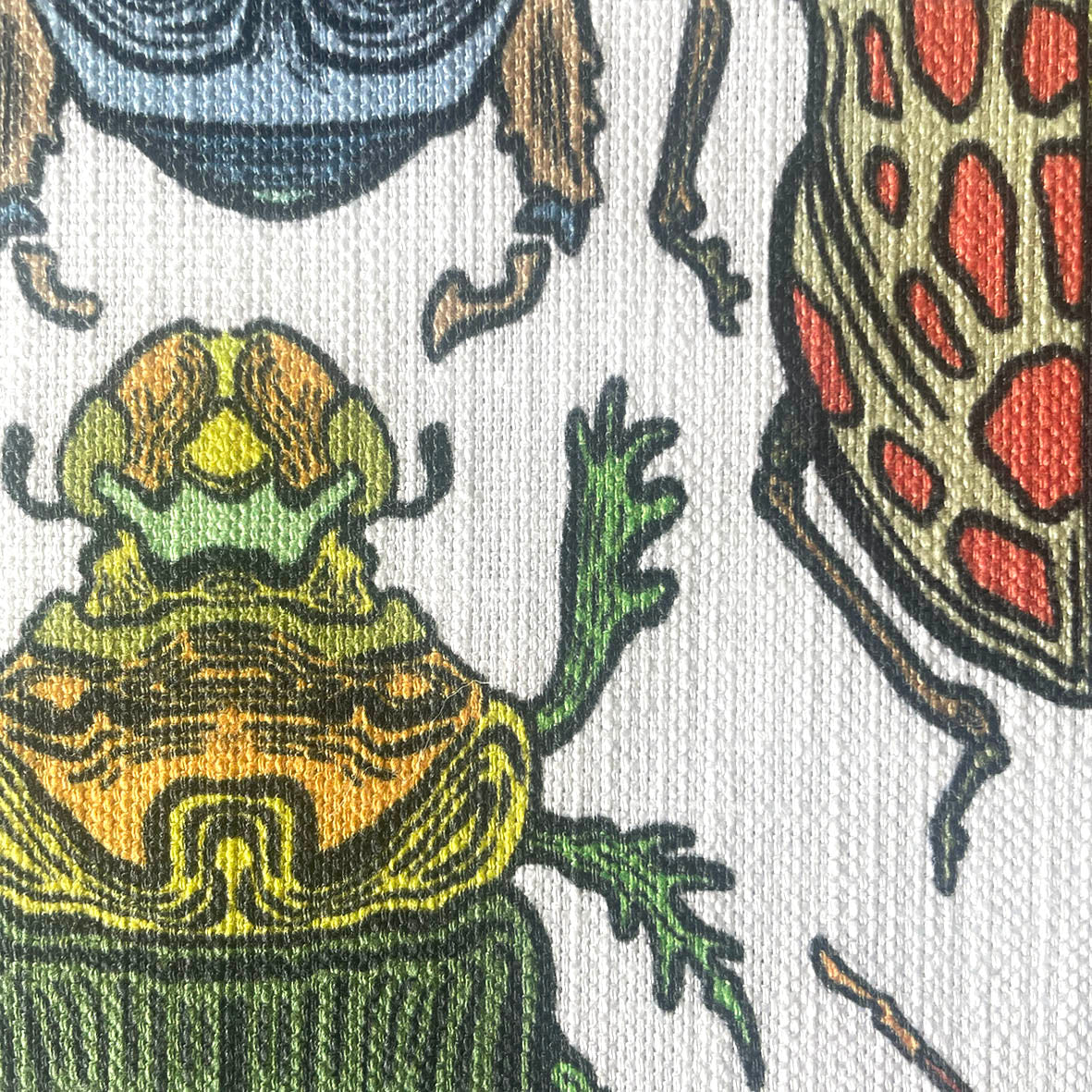 Beetle Multicolour on White Scatter Cushion Cover