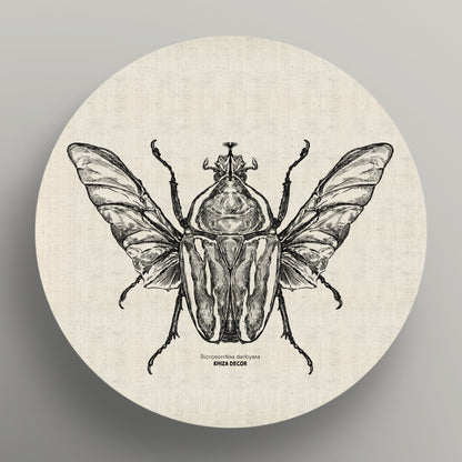 Derby's Flower Schaefer Monochrome Round Canvas