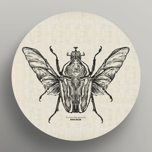 Derby's Flower Schaefer Monochrome Round Canvas
