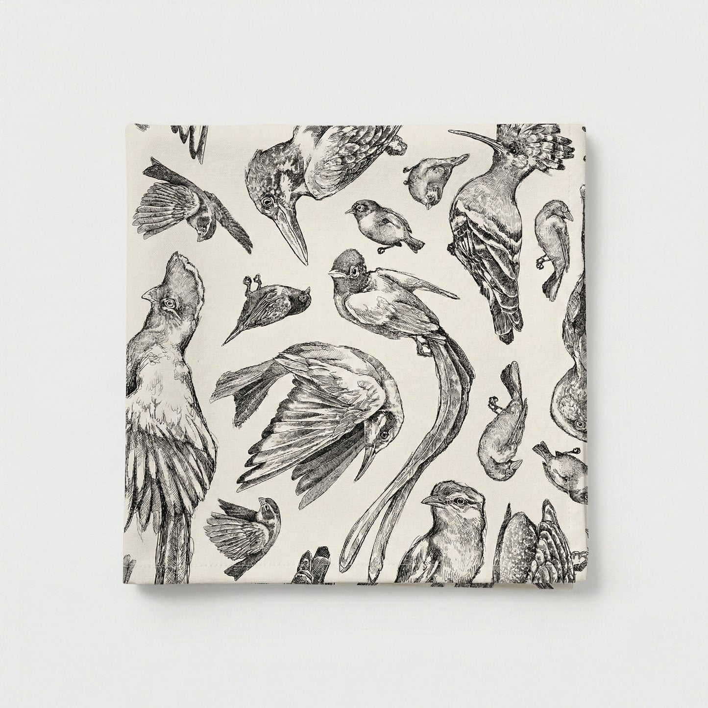 Indigenous African Birds Black on Beige Tablecloth