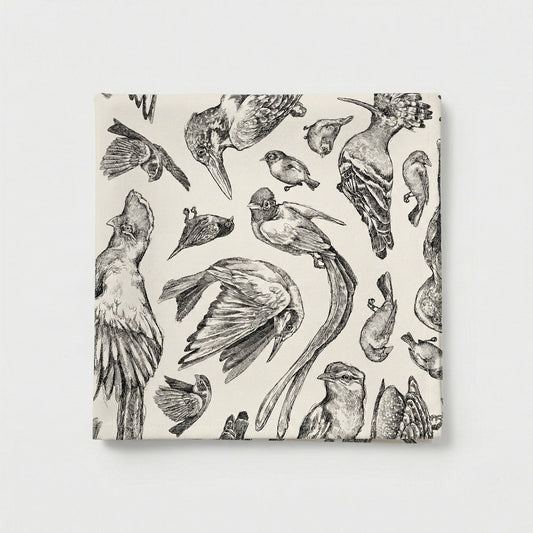 Indigenous African Birds Black on Beige Tablecloth
