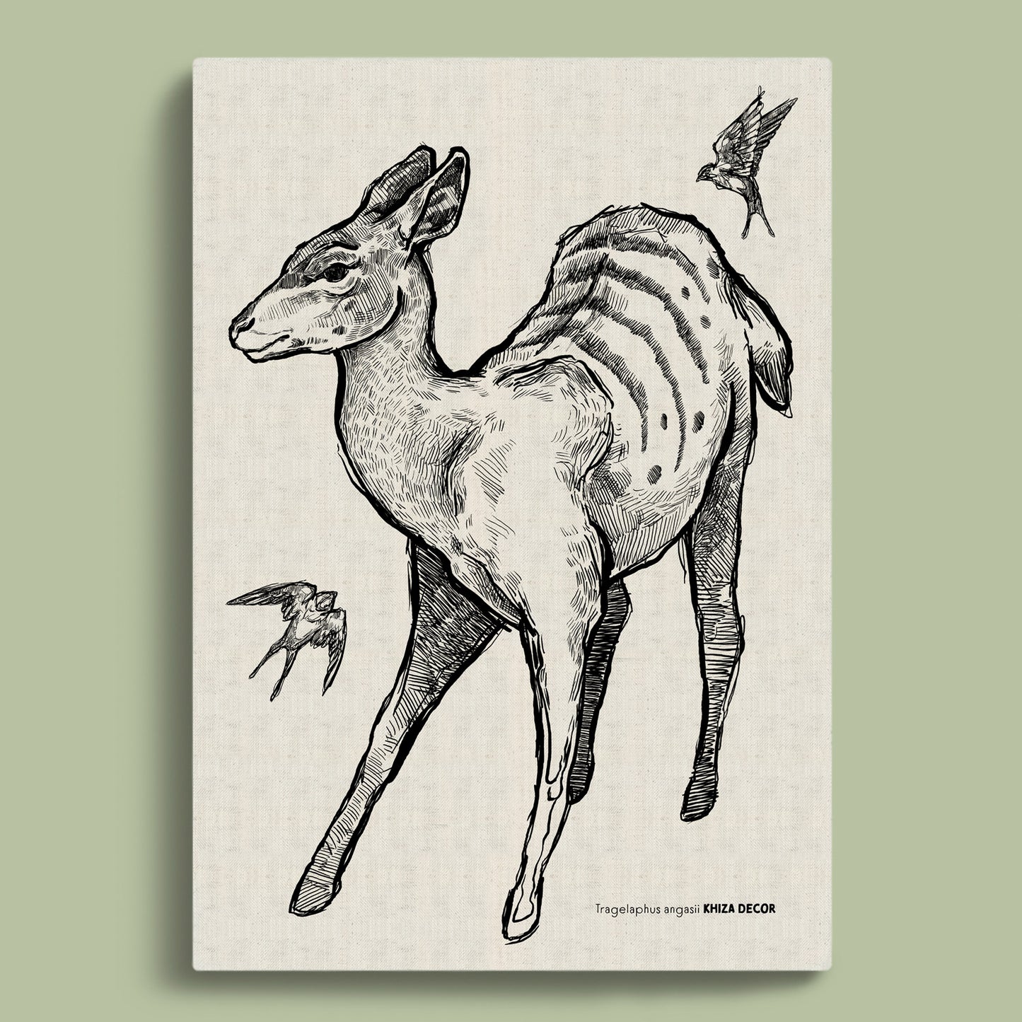 Nyala Monochrome Rectangular Canvas