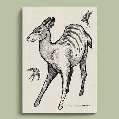 Nyala Monochrome Rectangular Canvas