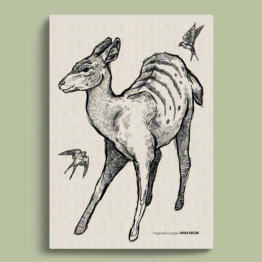 Nyala Monochrome Rectangular Canvas