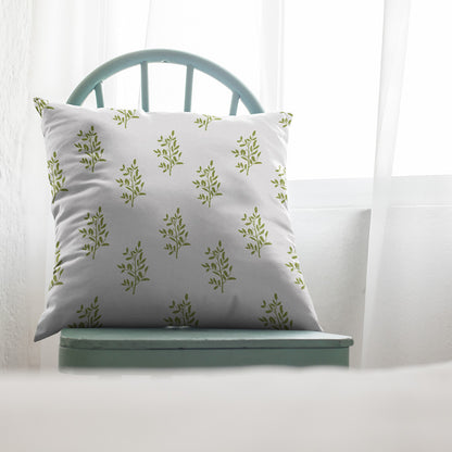 Foliage Green on White Scatter Cushion Cover