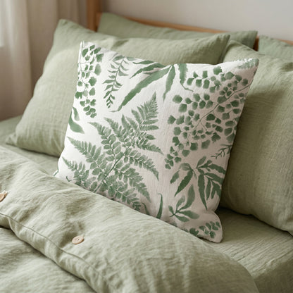 Fern Green on White Scatter Cushion Cover