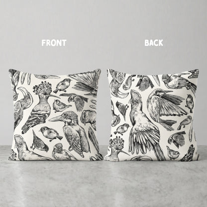 Indigenous African Birds Monochrome on Beige Scatter Cushion Cover