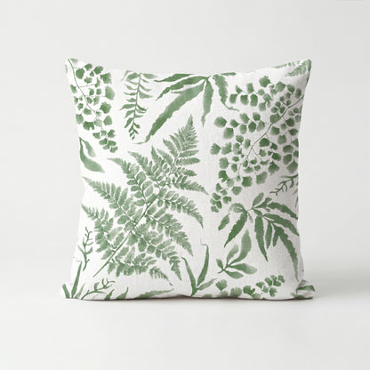 Fern Green on White Scatter Cushion Cover
