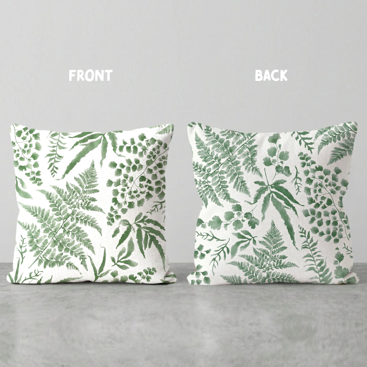 Fern Green on White Scatter Cushion Cover