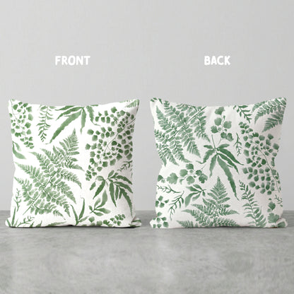 Fern Green on White Scatter Cushion Cover