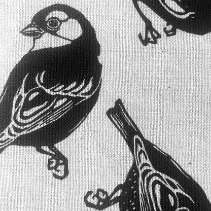 Sparrow Monochrome on White Scatter Cushion Cover