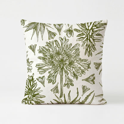 Indigenous African Botanicals Green on Beige Scatter Cushion Cover
