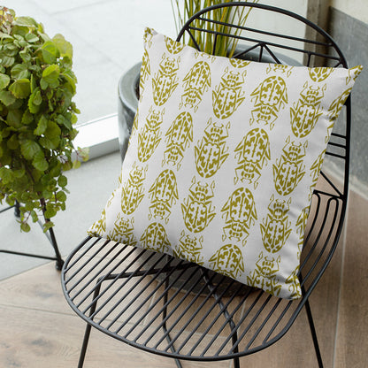 Insect Gold on White Scatter Cushion Cover
