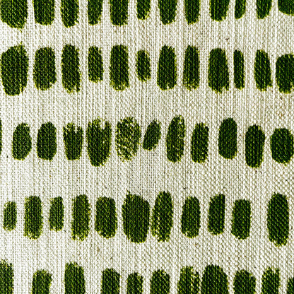 African Notch Pattern Green on Beige Table Runner